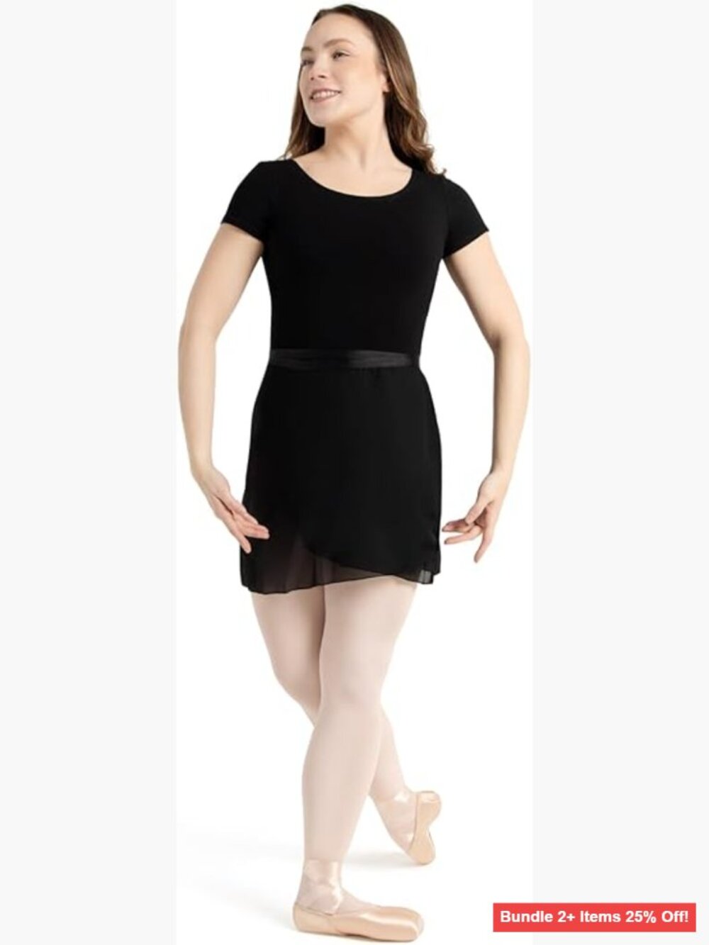 Chiffon Wrap Skirt with Ribbon Ties for Studio Wear